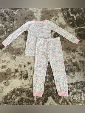 Magnetic Me Floral Pajama Set - Pink and Blue